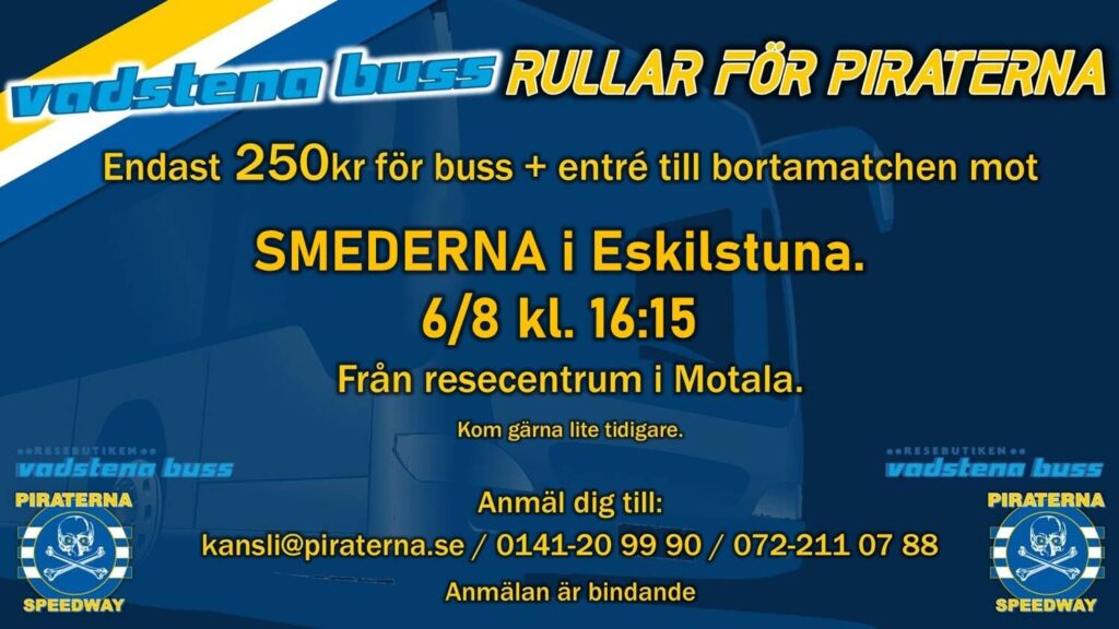 Vadstena Buss rullar för Piraterna!