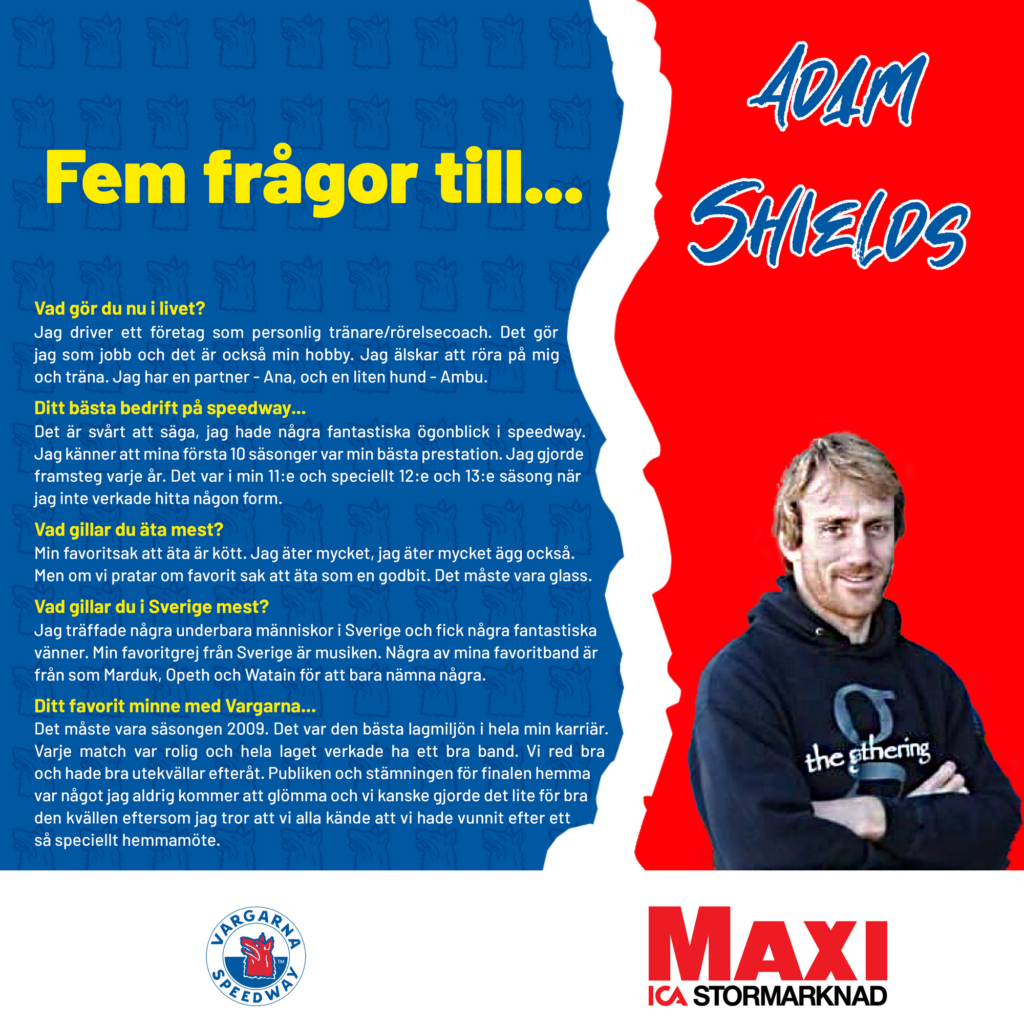 Veckans tisdagsintervju med Adam Shields