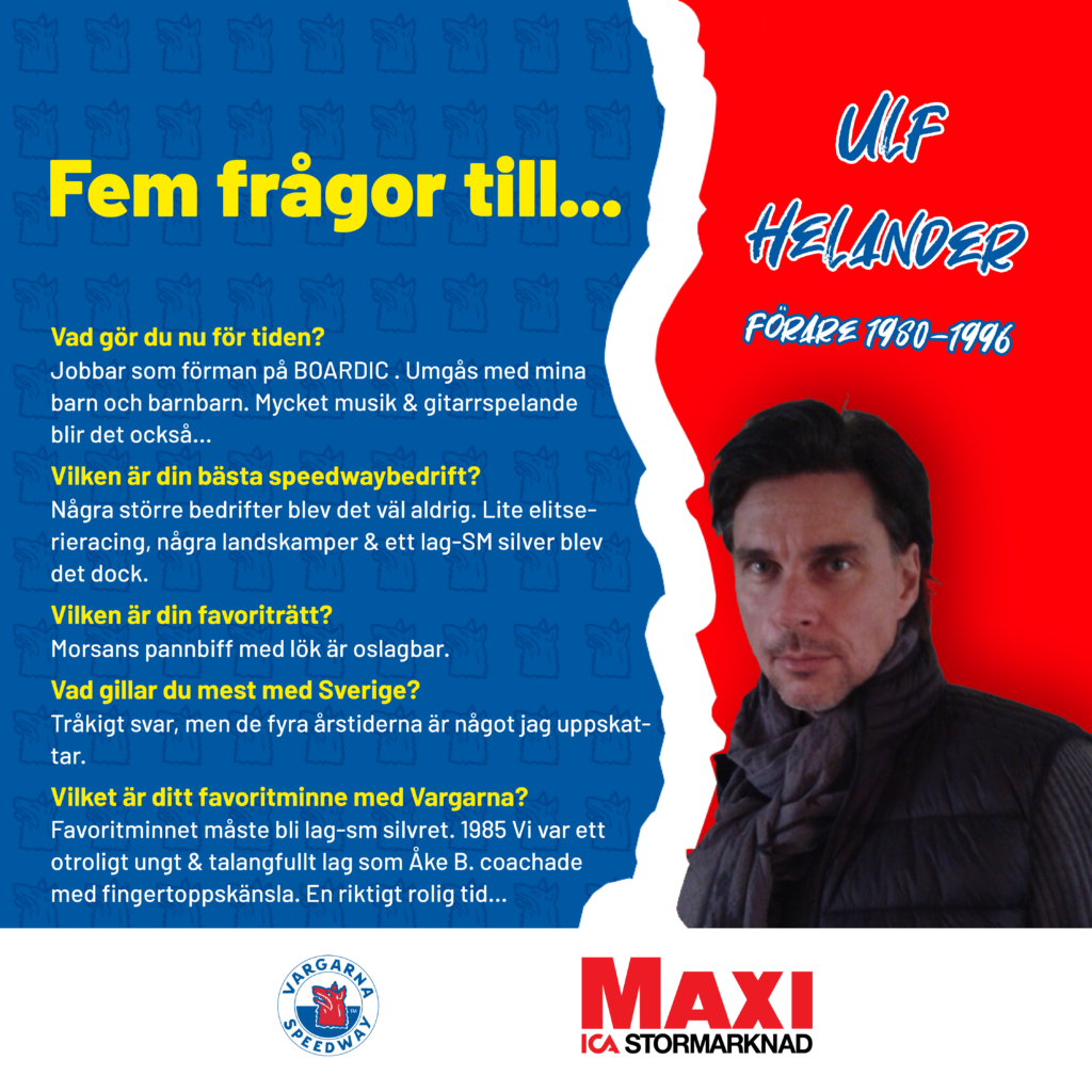 Veckans tisdagsintervju med Ulf Helander!